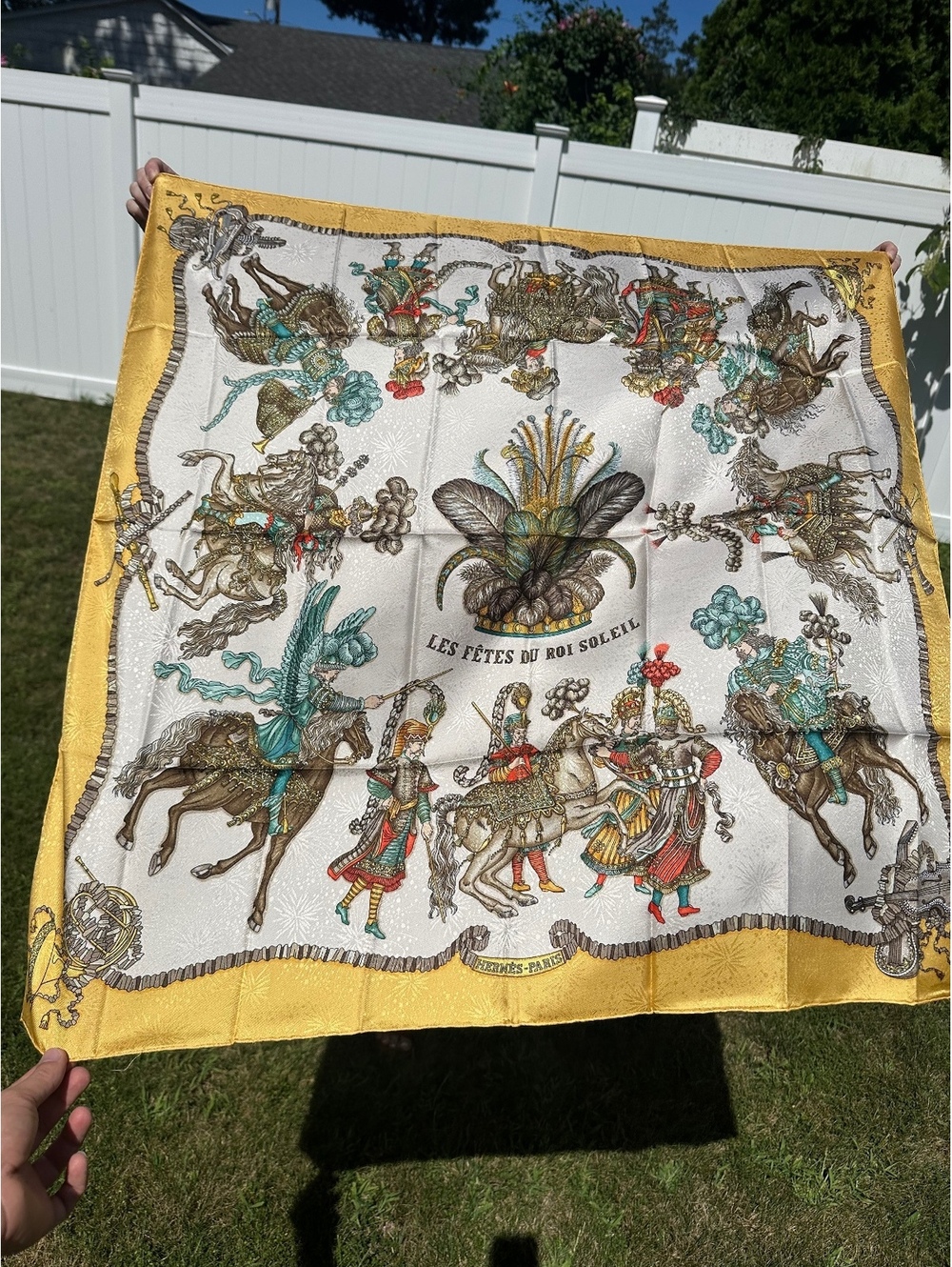 Hermes Les Fetes du Roi Soleil 90cm Jacquard Silk Scarf